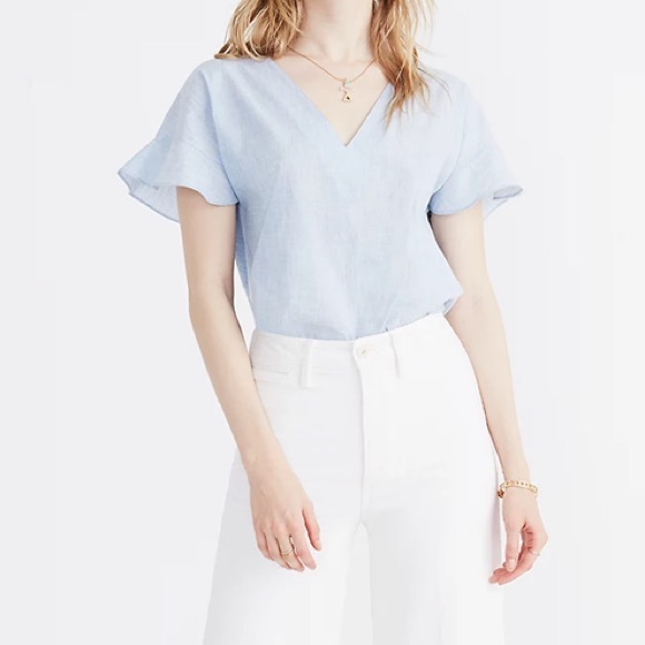 Madewell Sundrift Ruffle Top Sz XS - Picture 2 of 15